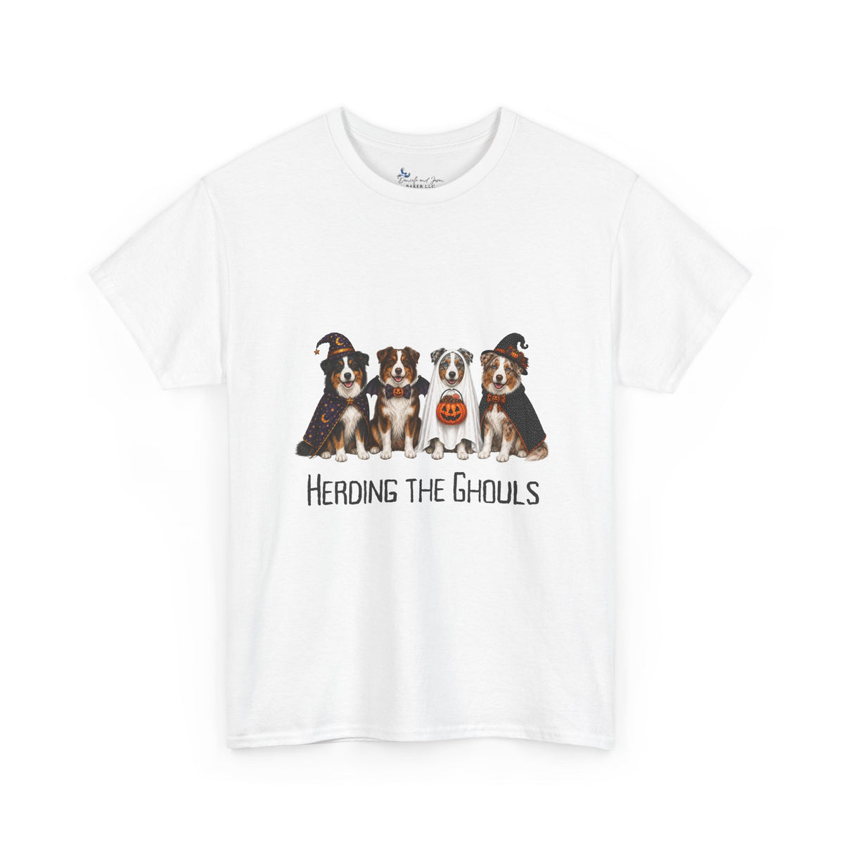 Halloween Dog Shirt, Herding Ghouls Tee, Cute Spooky Family Bonfire Graphic