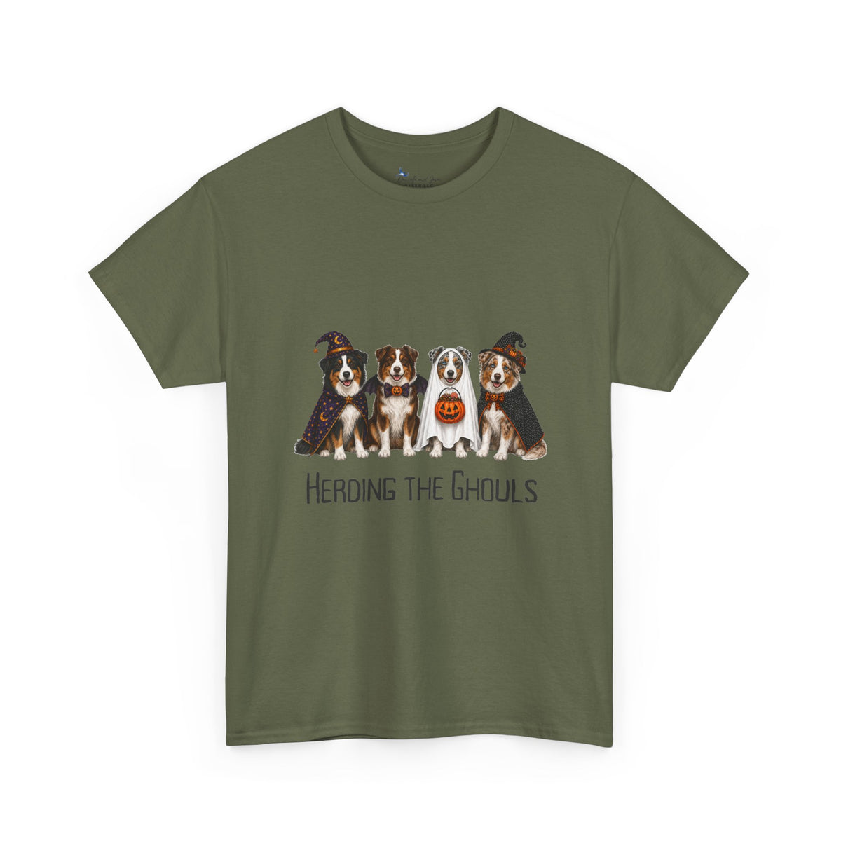 Halloween Dog Shirt, Herding Ghouls Tee, Cute Spooky Family Bonfire Graphic