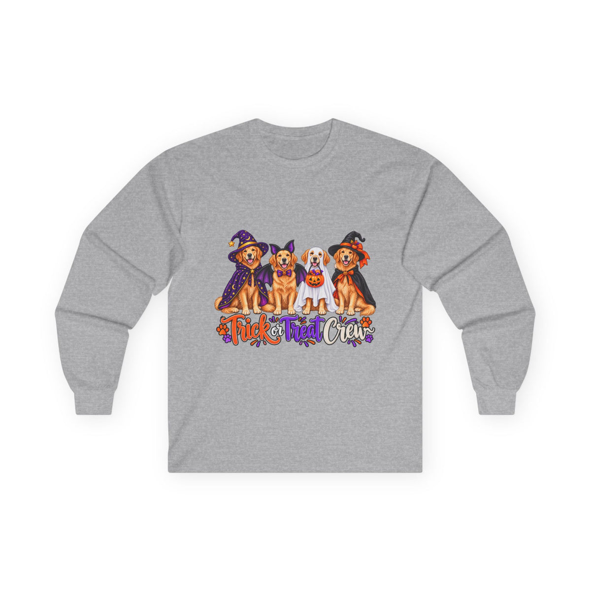 Golden Retriever Halloween Long Sleeve Shirt, Trick Or Treat Crew Dog Lover Fall Gift