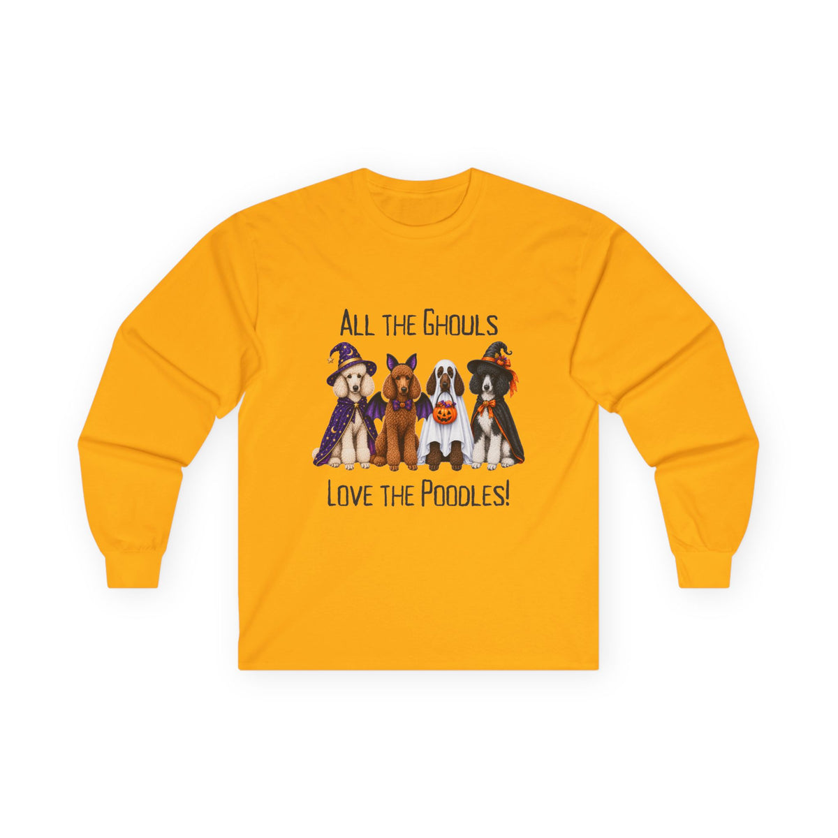 Poodle Halloween Long Sleeve Shirt, All The Ghouls Love Poodles, Spooky Dog Lover Gift
