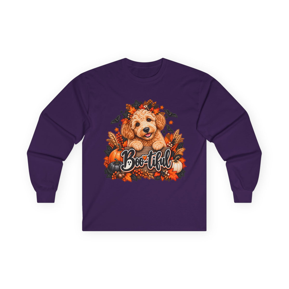 Halloween Doodle Long Sleeve Shirt, Boo-tiful Goldendoodle Fall Dog Lover Gift