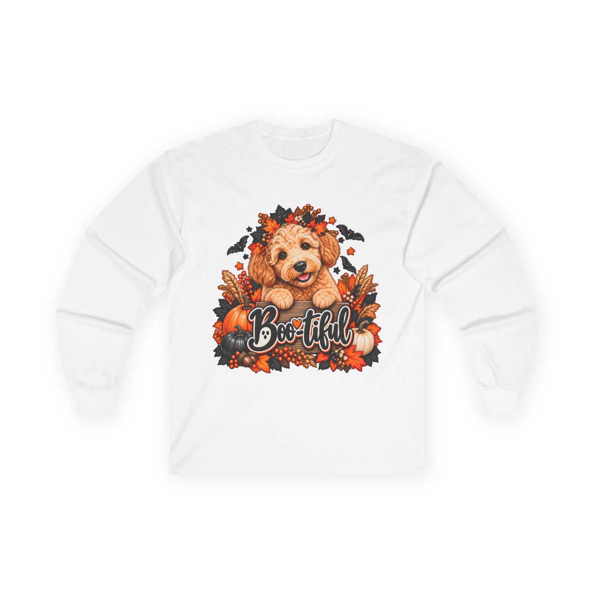 Halloween Doodle Long Sleeve Shirt, Boo-tiful Goldendoodle Fall Dog Lover Gift