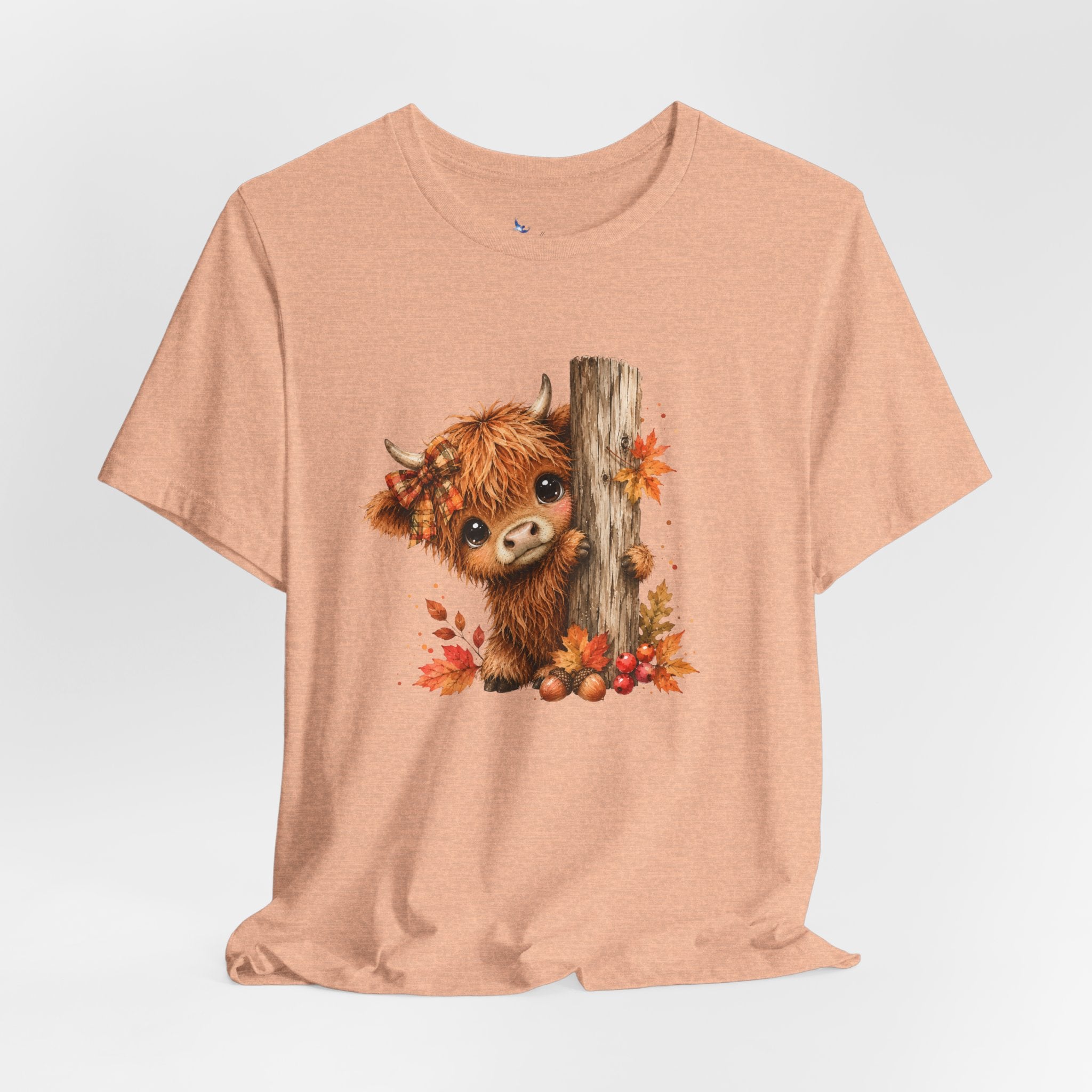 Fall Woodland Baby Highland Cow Animal T-Shirt