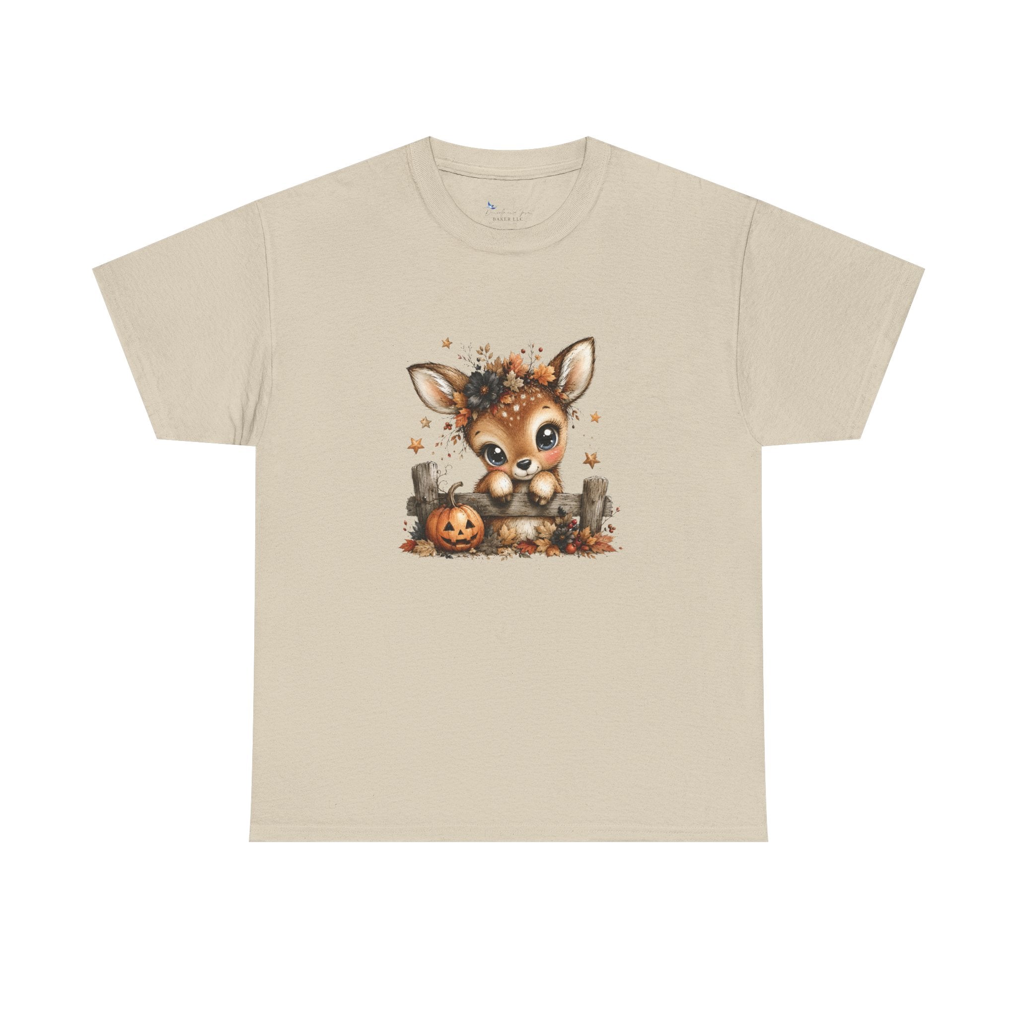 Baby Deer Halloween Graphic Tee | Fall Fawn Shirt | Woodland Animal Autumn T-Shirt
