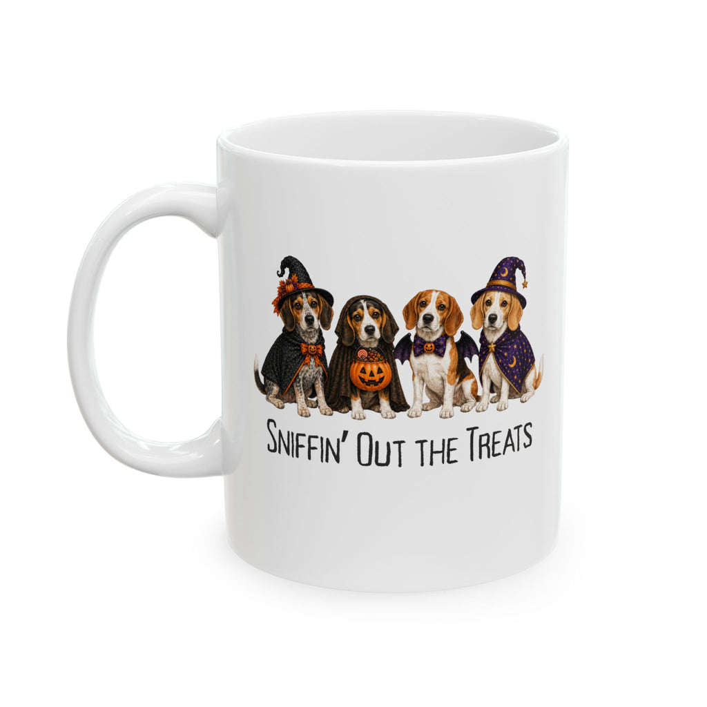 Halloween Dog Mug, Sniffin Out Treats Beagle Hound Coffee Cup Gift