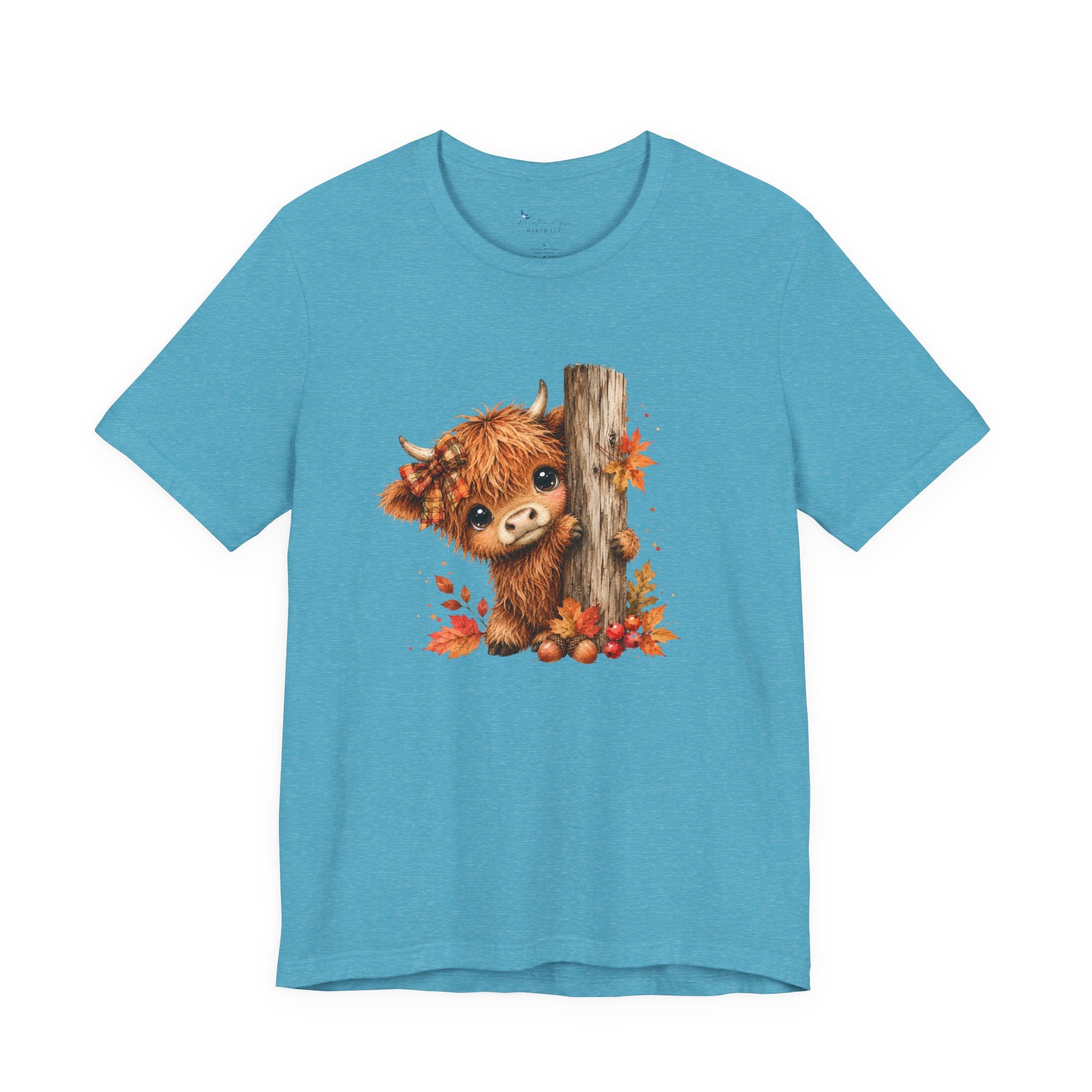 Fall Woodland Baby Highland Cow Animal T-Shirt