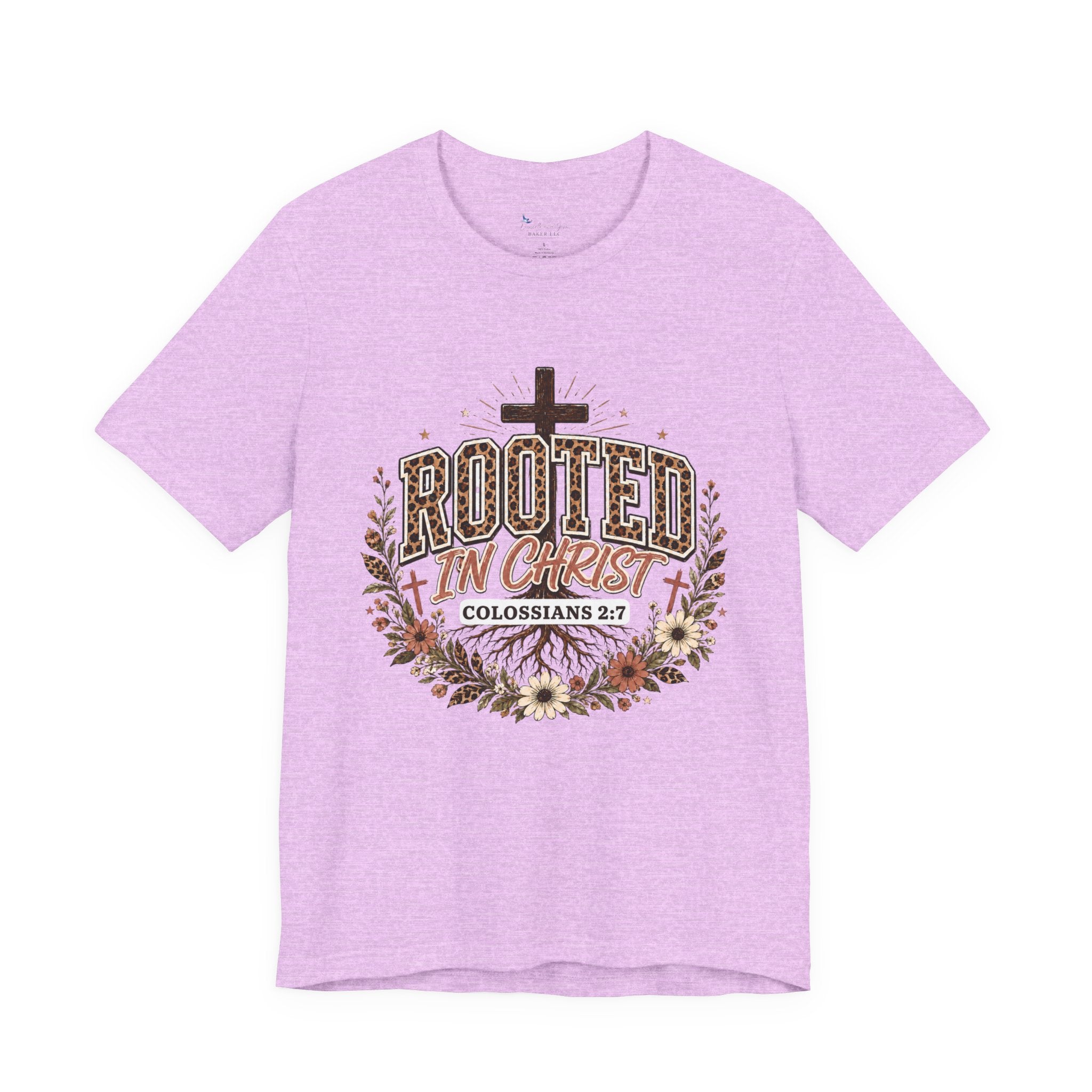Rooted In Christ Tee, Christian Shirt, Faith Colossians Floral Graphic