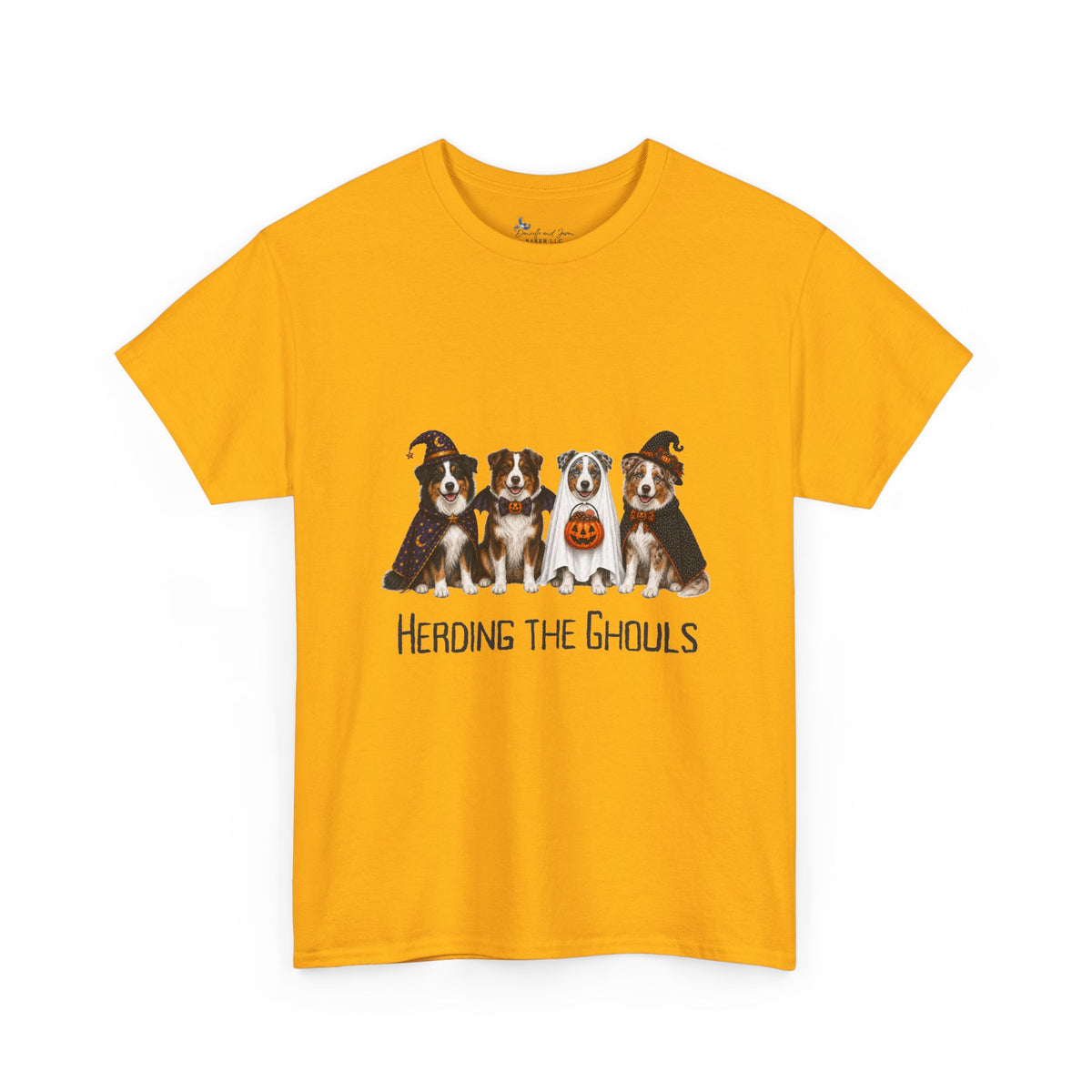 Halloween Dog Shirt, Herding Ghouls Tee, Cute Spooky Family Bonfire Graphic