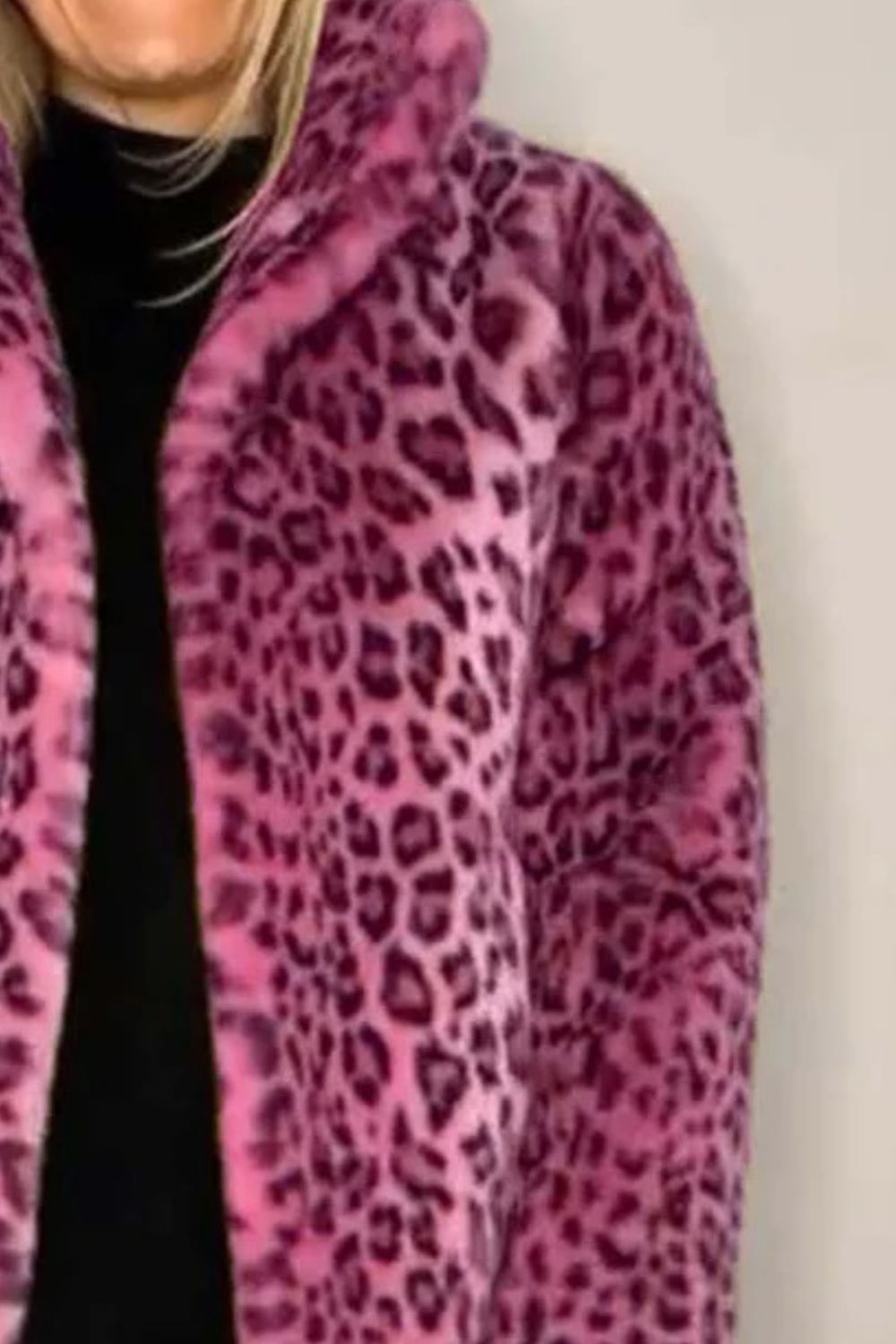 Leopard Furry Faux Fur Long Sleeve Coat - Danielle and Jason Baker LLC - Danielle Baker's Boutique