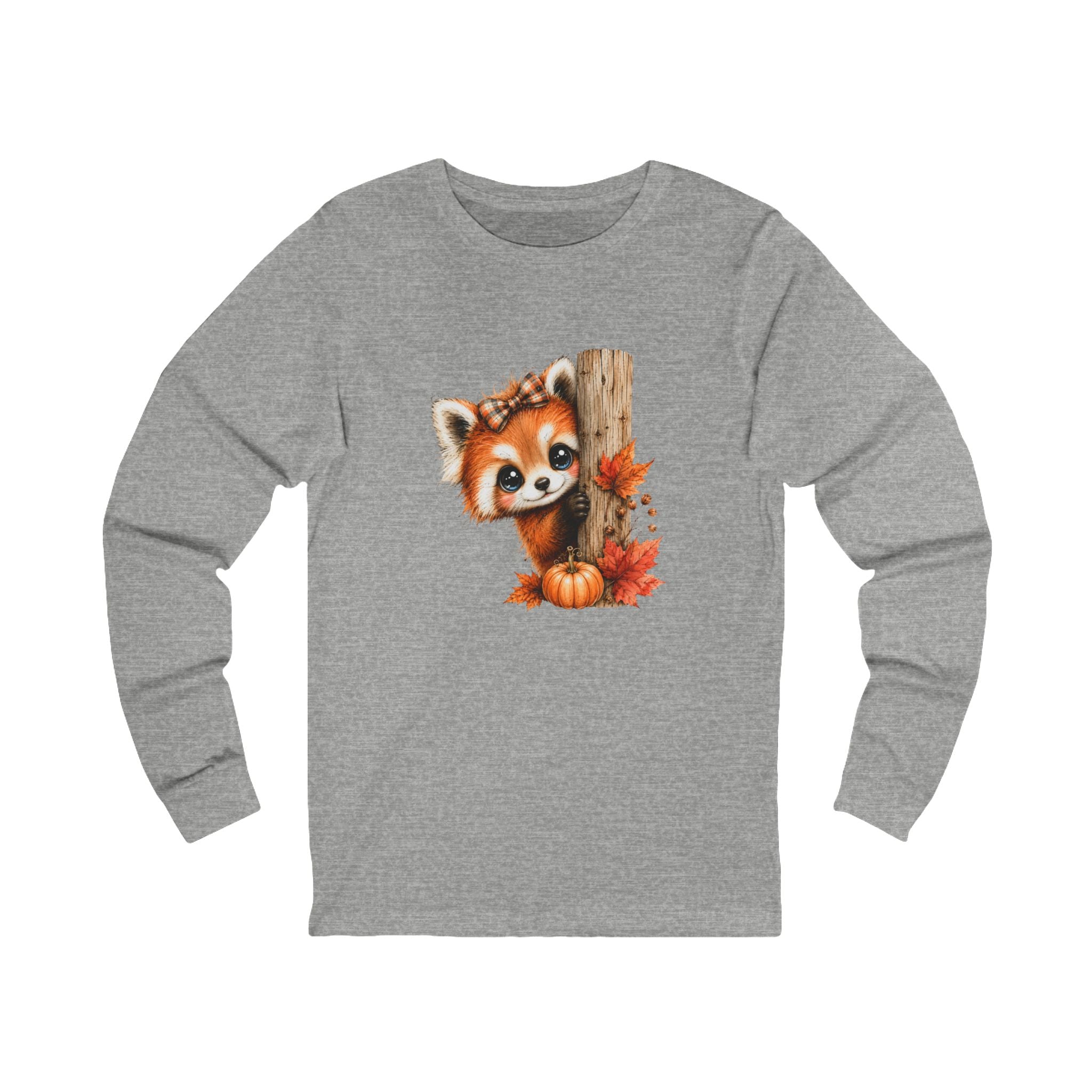 Adorable Red Panda Shirt | Autumn Woodland Animal Graphic Tee | Cozy Long Sleeve Shirt