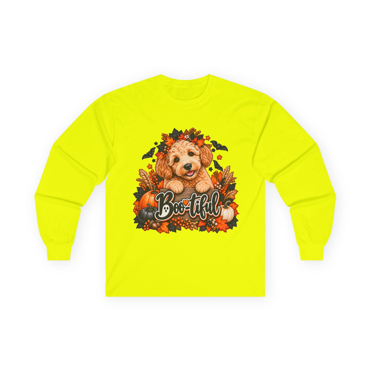 Halloween Doodle Long Sleeve Shirt, Boo-tiful Goldendoodle Fall Dog Lover Gift