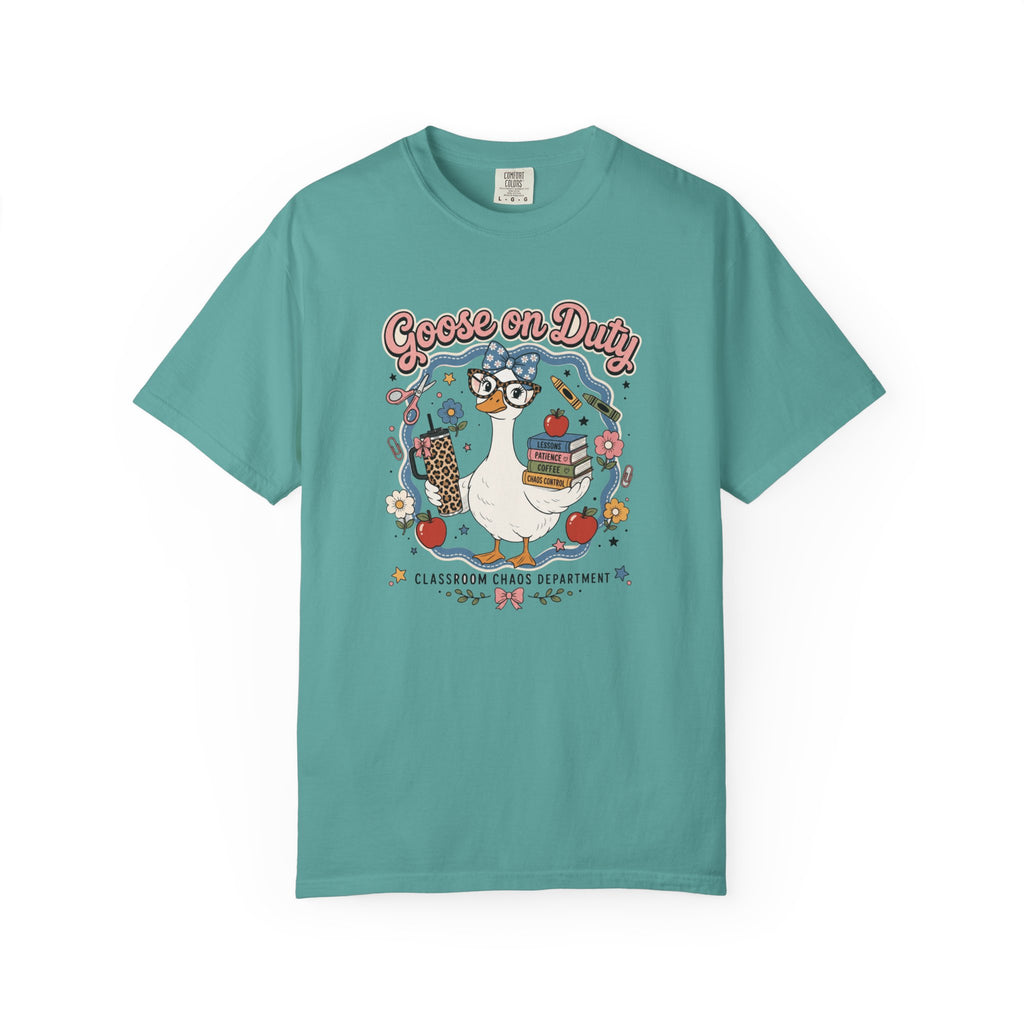 Goose on Duty Funny Teacher Shirt | Classroom Chaos Goose Graphic Tee