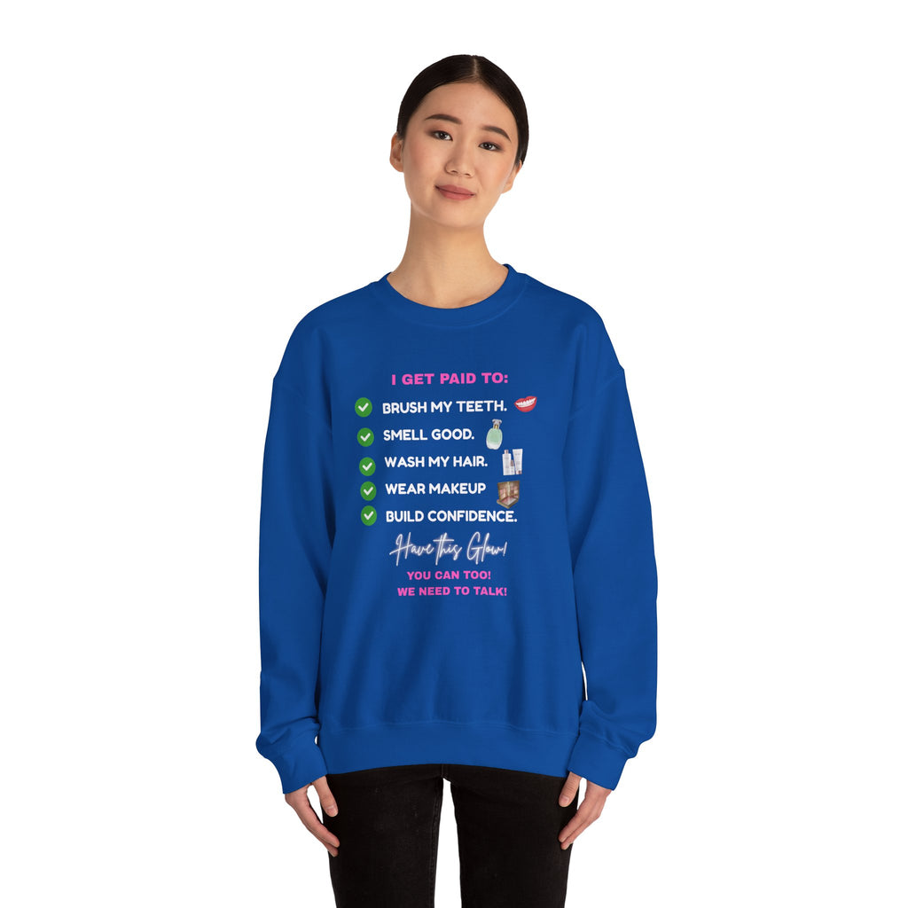 Do you get paid to... White Font Unisex Heavy Blend™ Crewneck Sweatshirt