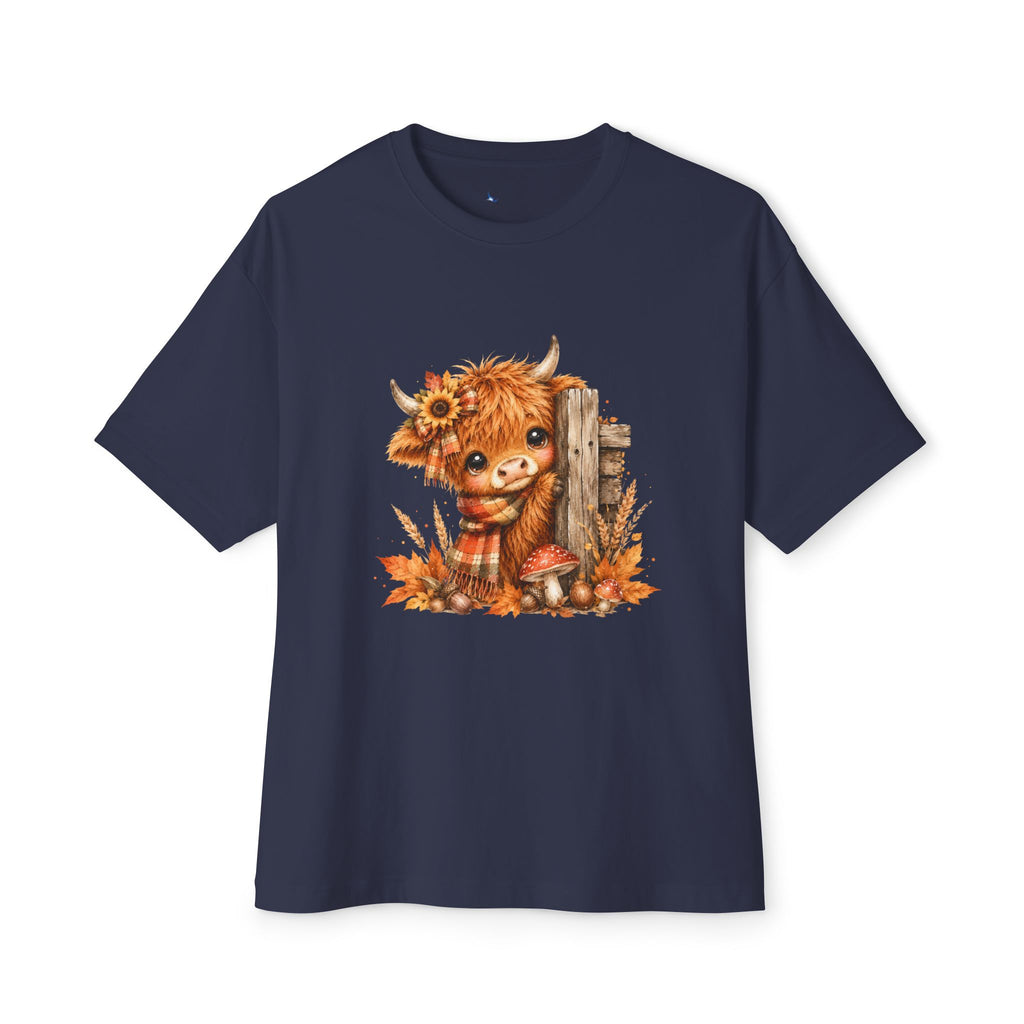 Fall Highland Cow Shirt | Cute Autumn Cow Graphic Tee | Western Farmhouse T-Shirt