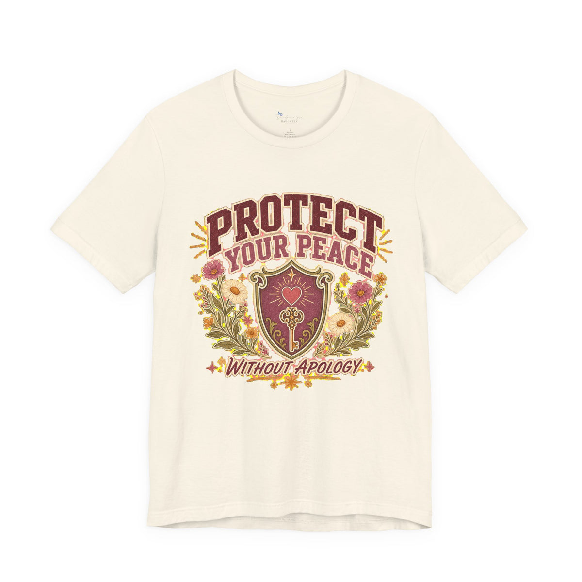 Empowerment Shirt, Protect Your Peace Tee, Boundary Self Care Floral Shield Graphic