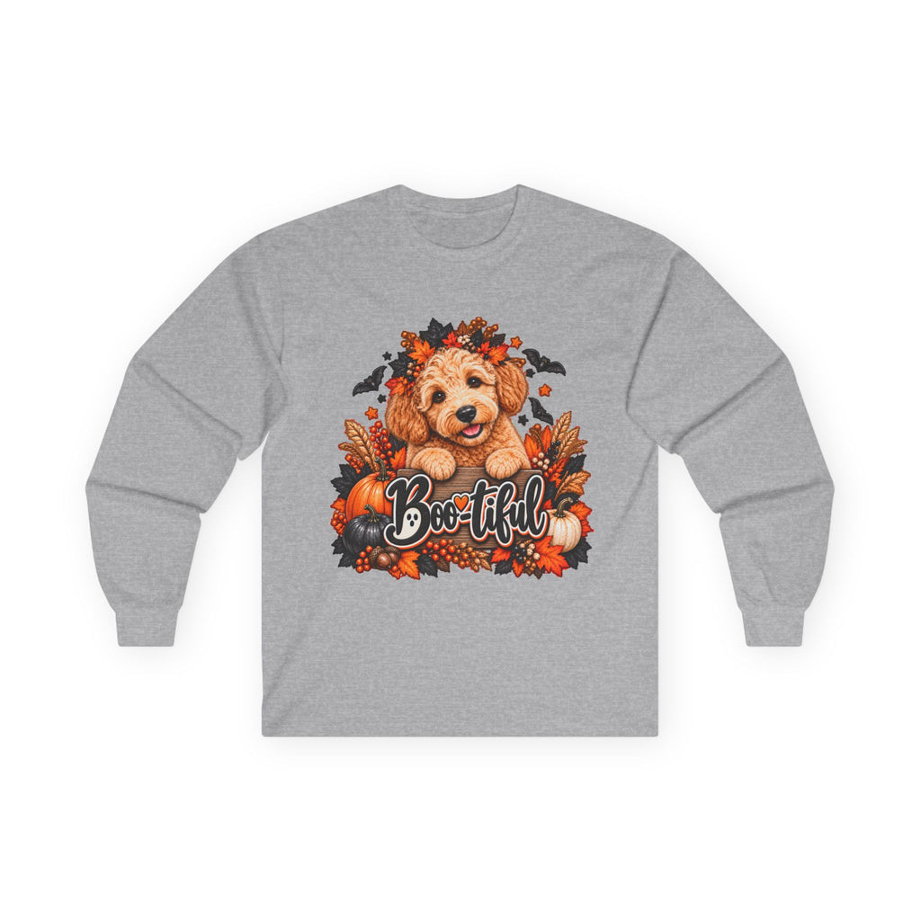 Halloween Doodle Long Sleeve Shirt, Boo-tiful Goldendoodle Fall Dog Lover Gift