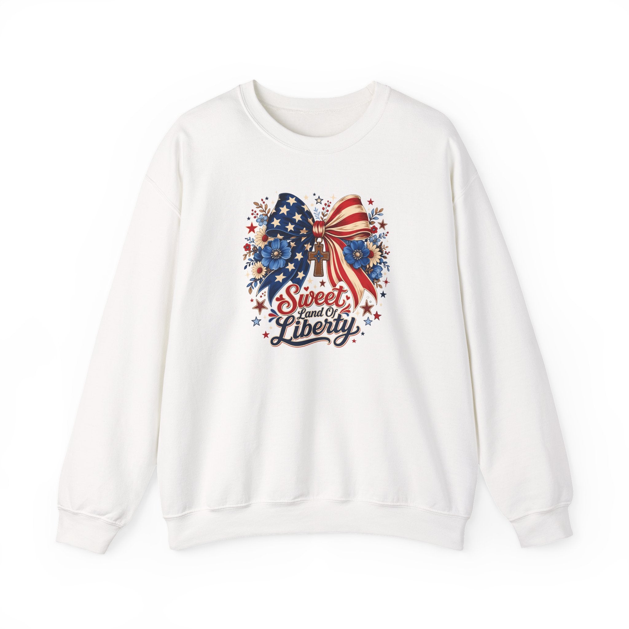 Sweet Land of Liberty Patriotic Bow Sweatshirt