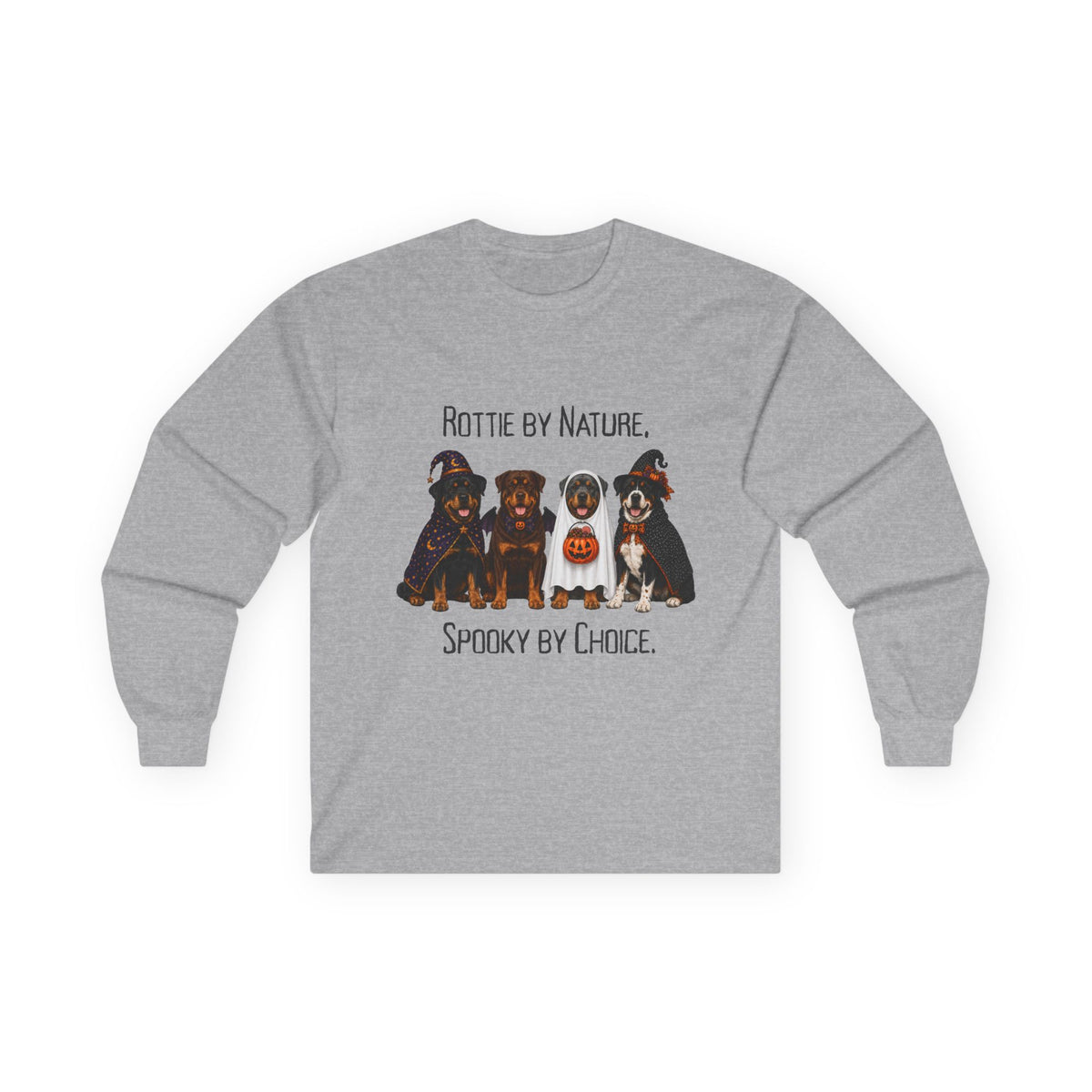 Rottweiler Halloween Shirt, Rottie Spooky Dog Long Sleeve, Rescue Owner Fall Graphic
