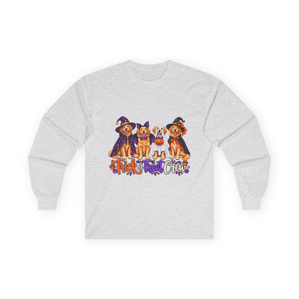 Golden Retriever Halloween Long Sleeve Shirt, Trick Or Treat Crew Dog Lover Fall Gift