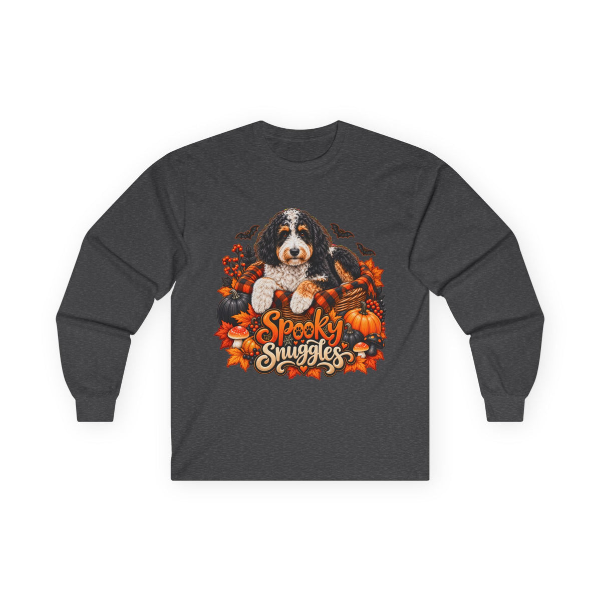 Halloween Dog Long Sleeve Shirt, Spooky Snuggles Doodle Fall Pet Lover Gift