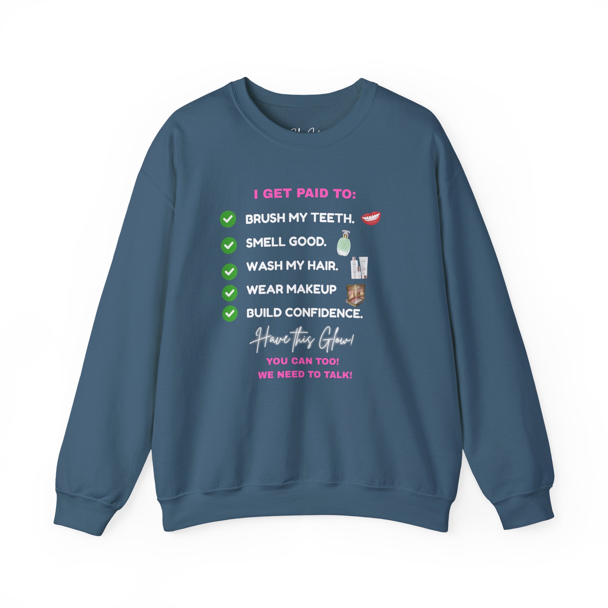 Do you get paid to... White Font Unisex Heavy Blend™ Crewneck Sweatshirt