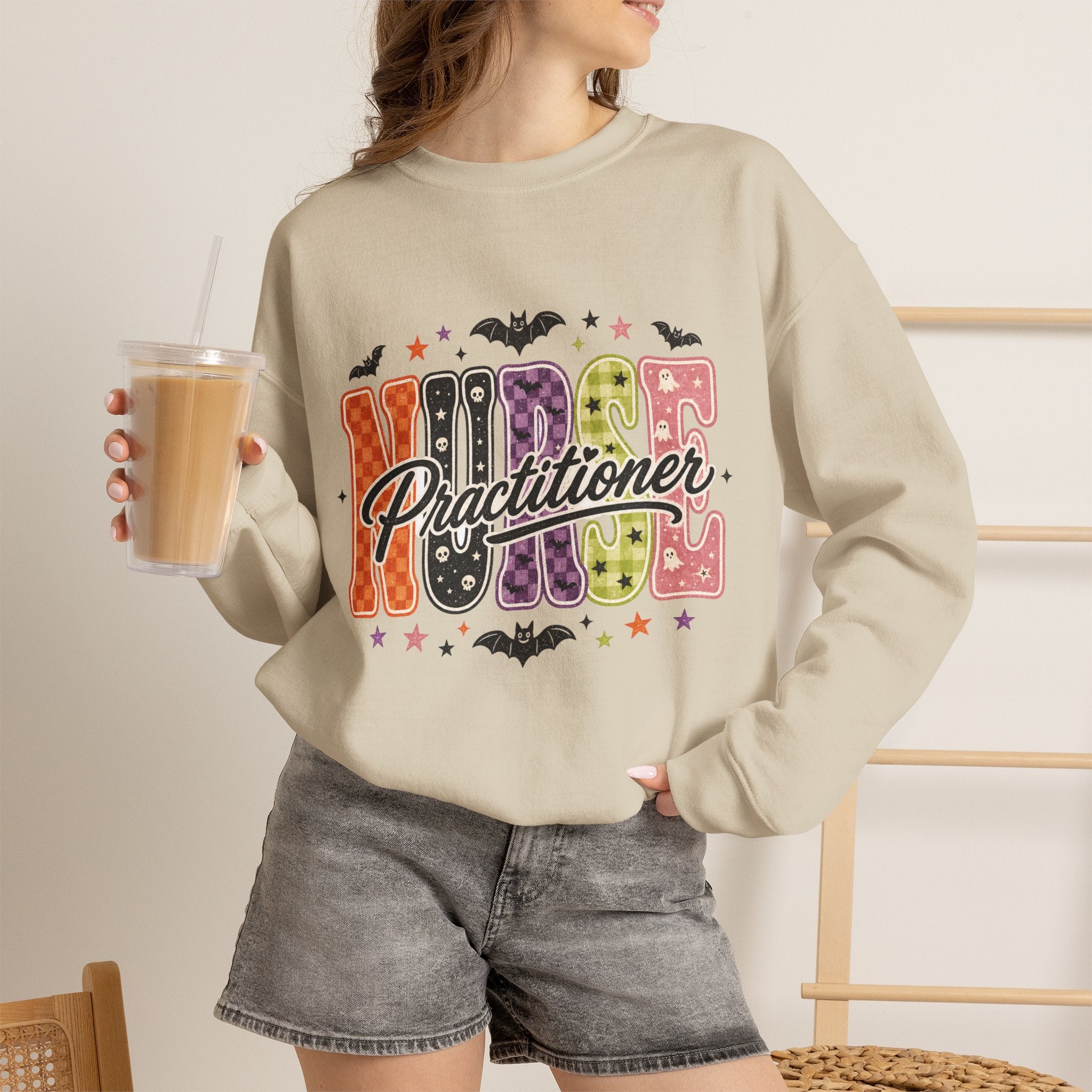 Nurse Practitioner Halloween Sweatshirt, Retro Spooky Nurse Crewneck