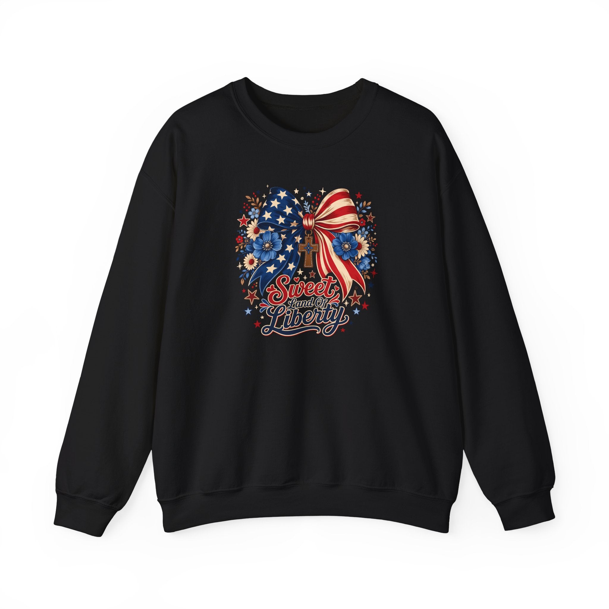 Sweet Land of Liberty Patriotic Bow Sweatshirt