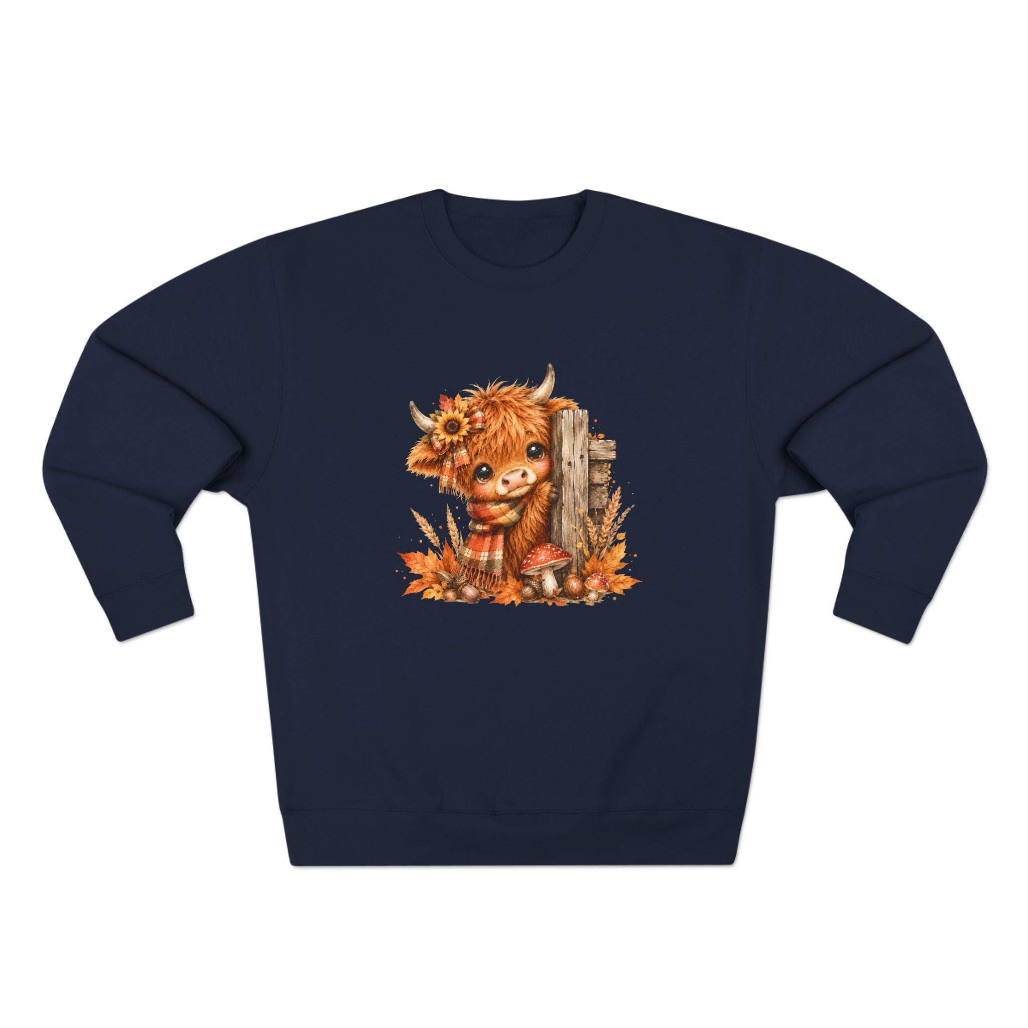 Western Farmhouse Fall Highland Cow Sweatshirt Crewneck | Autumn Cow Lover Shirt