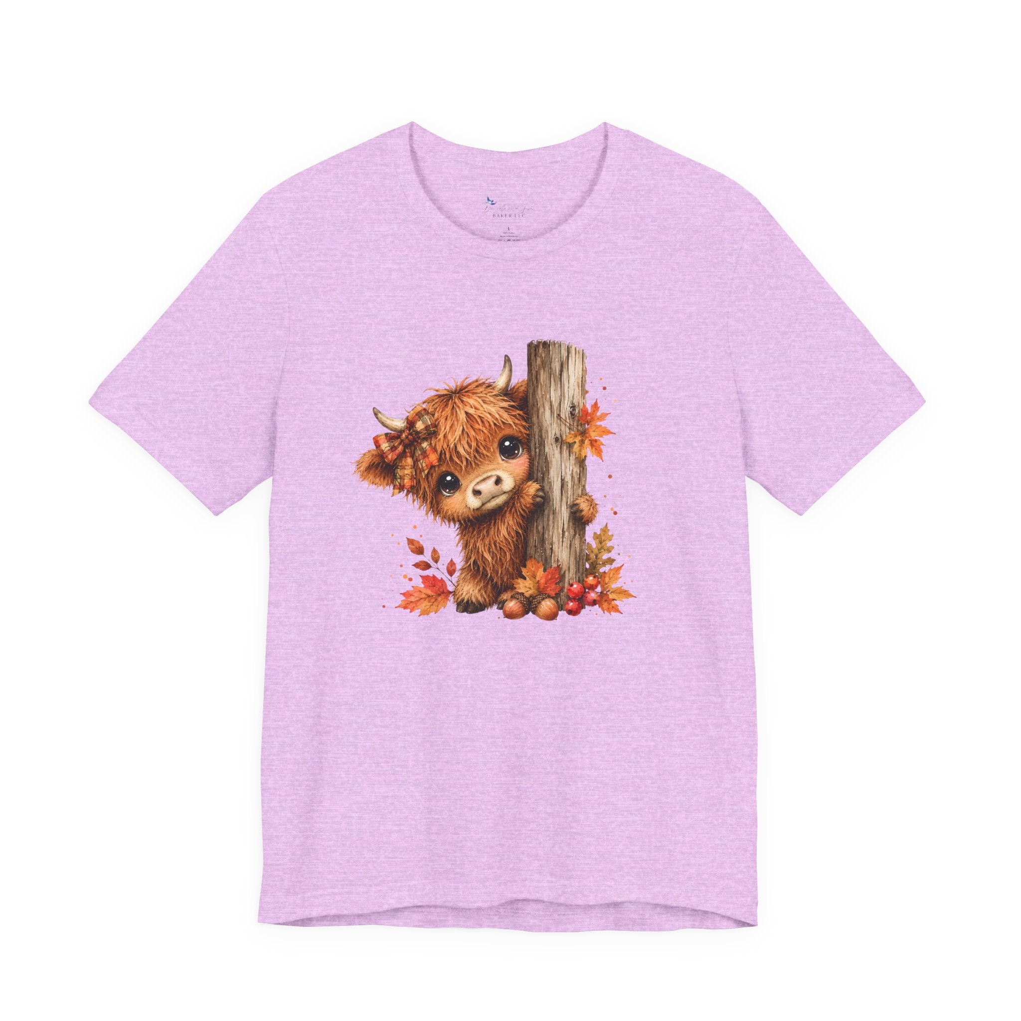 Fall Woodland Baby Highland Cow Animal T-Shirt