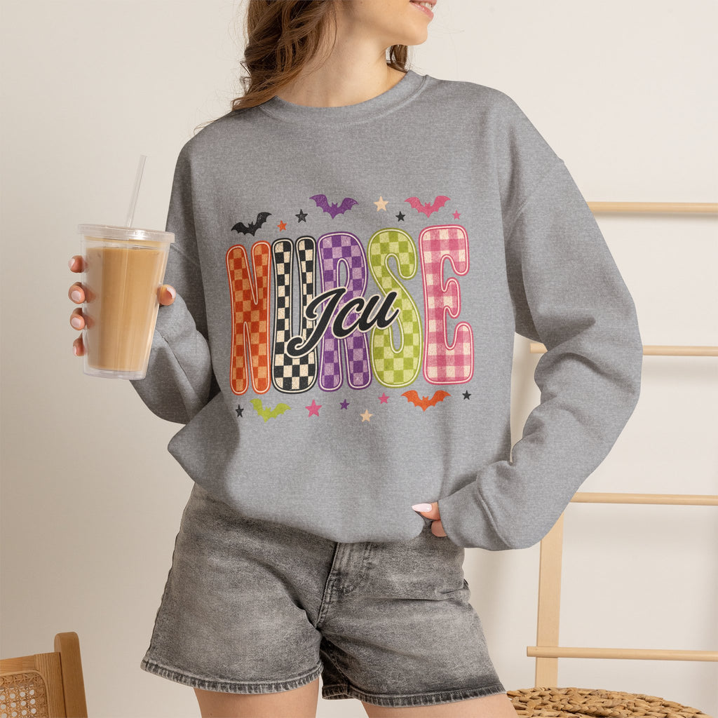 ICU Nurse Halloween Sweatshirt, Retro Spooky Emergency Department Nurse Crewneck