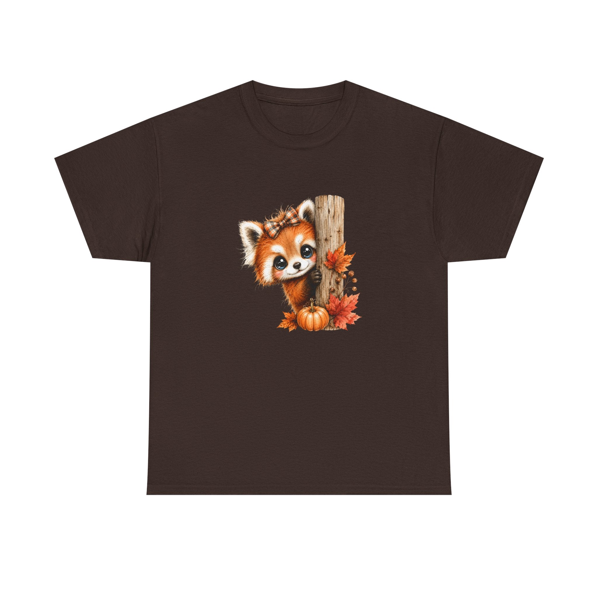 Autumn Woodland Red Panda Graphic Tee | Cute Fall Red Panda Shirt | Pumpkin Patch T-Shirt