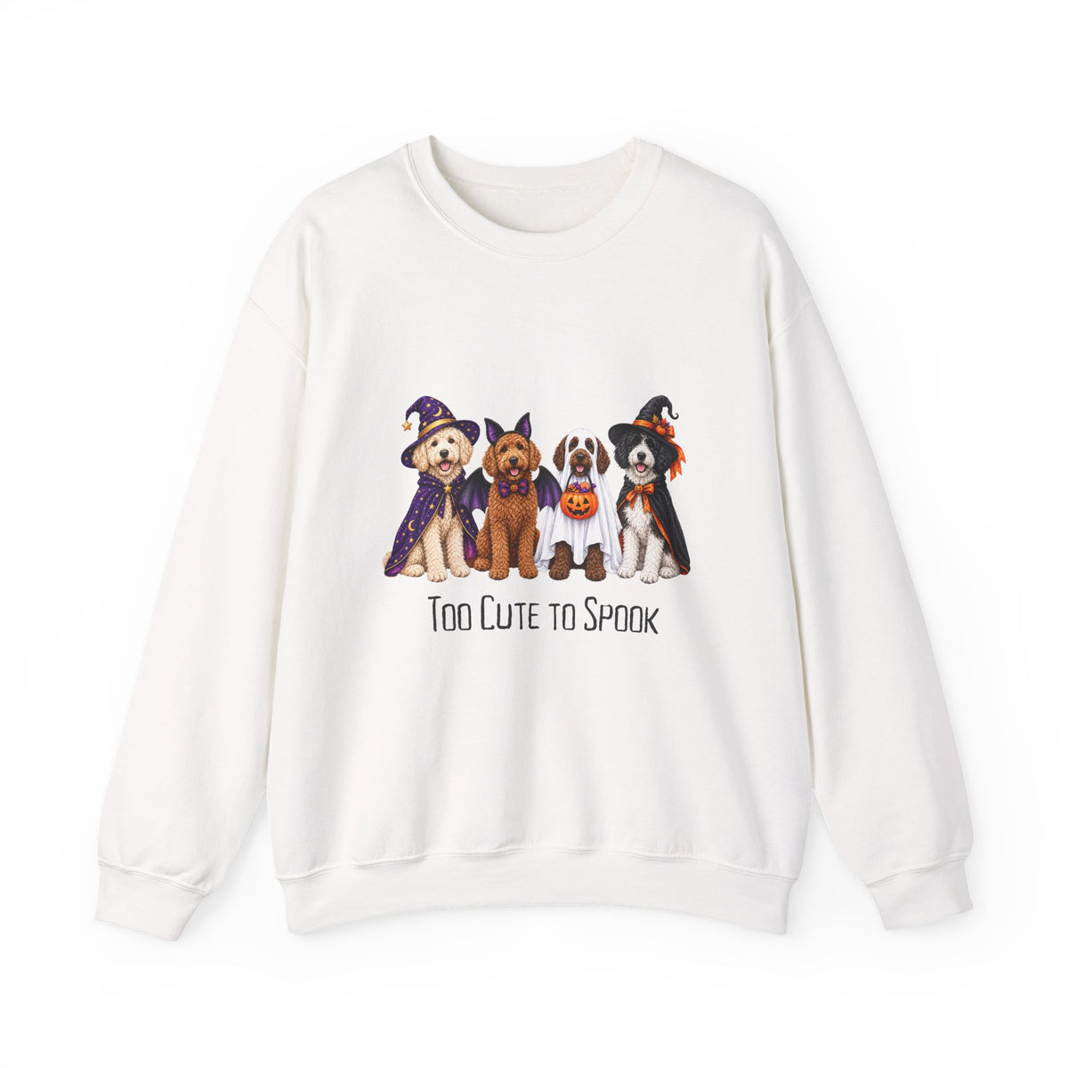 Halloween Dog Sweatshirt, Too Cute To Spook Puppy Fall Pullover Gift