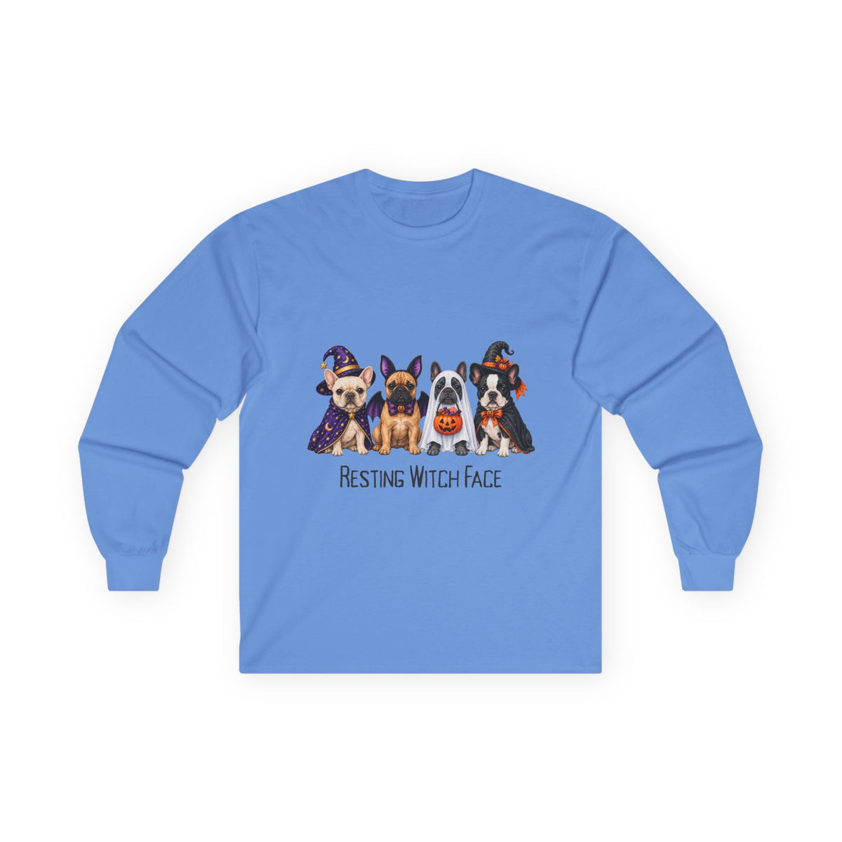 French Bulldog Halloween Long Sleeve Shirt, Resting Witch Face Dog Lover Fall Gift