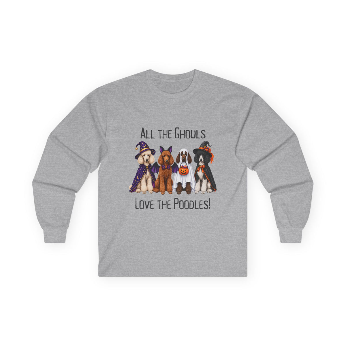 Poodle Halloween Long Sleeve Shirt, All The Ghouls Love Poodles, Spooky Dog Lover Gift