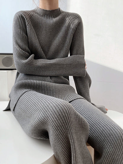Mock Neck Raglan Sleeve Top and Pants Sweater Set - Danielle and Jason Baker LLC - Danielle Baker's Boutique