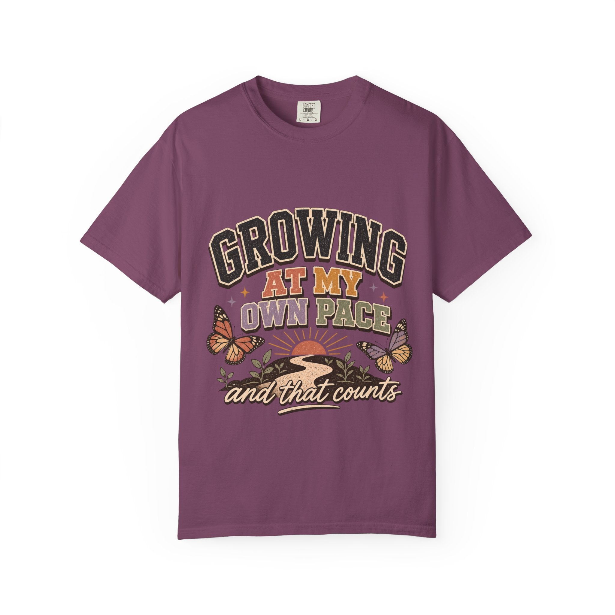 Motivational Shirt, Growing At My Own Pace Tee, Butterfly Self Growth Teacher Graphic