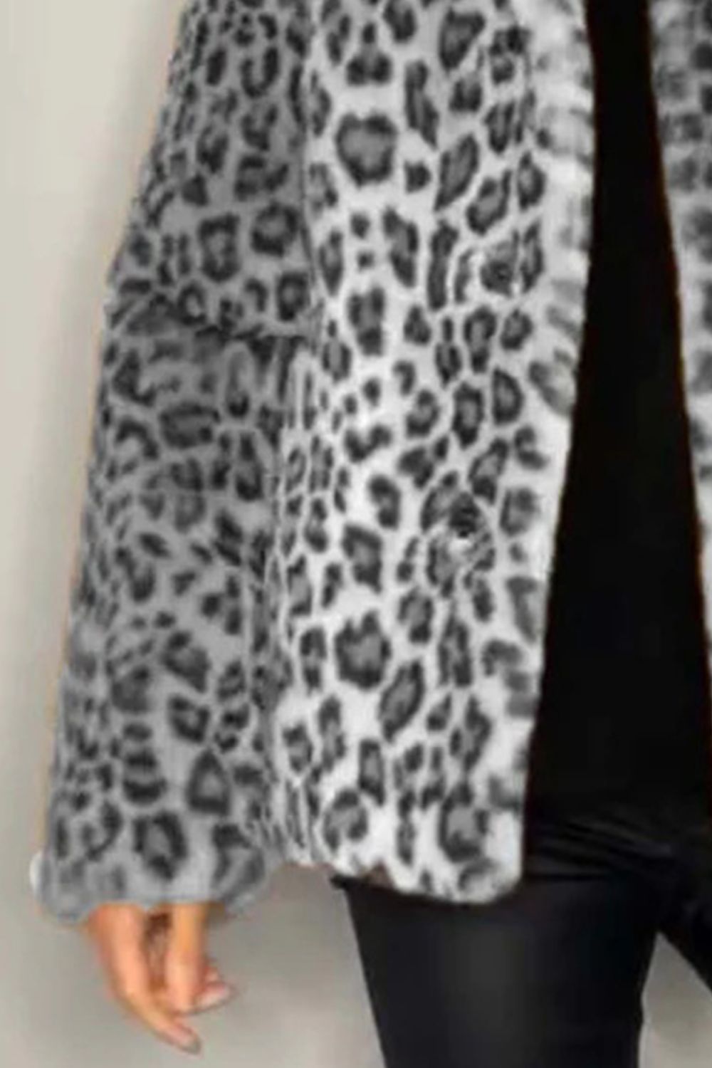 Leopard Furry Faux Fur Long Sleeve Coat - Danielle and Jason Baker LLC - Danielle Baker's Boutique