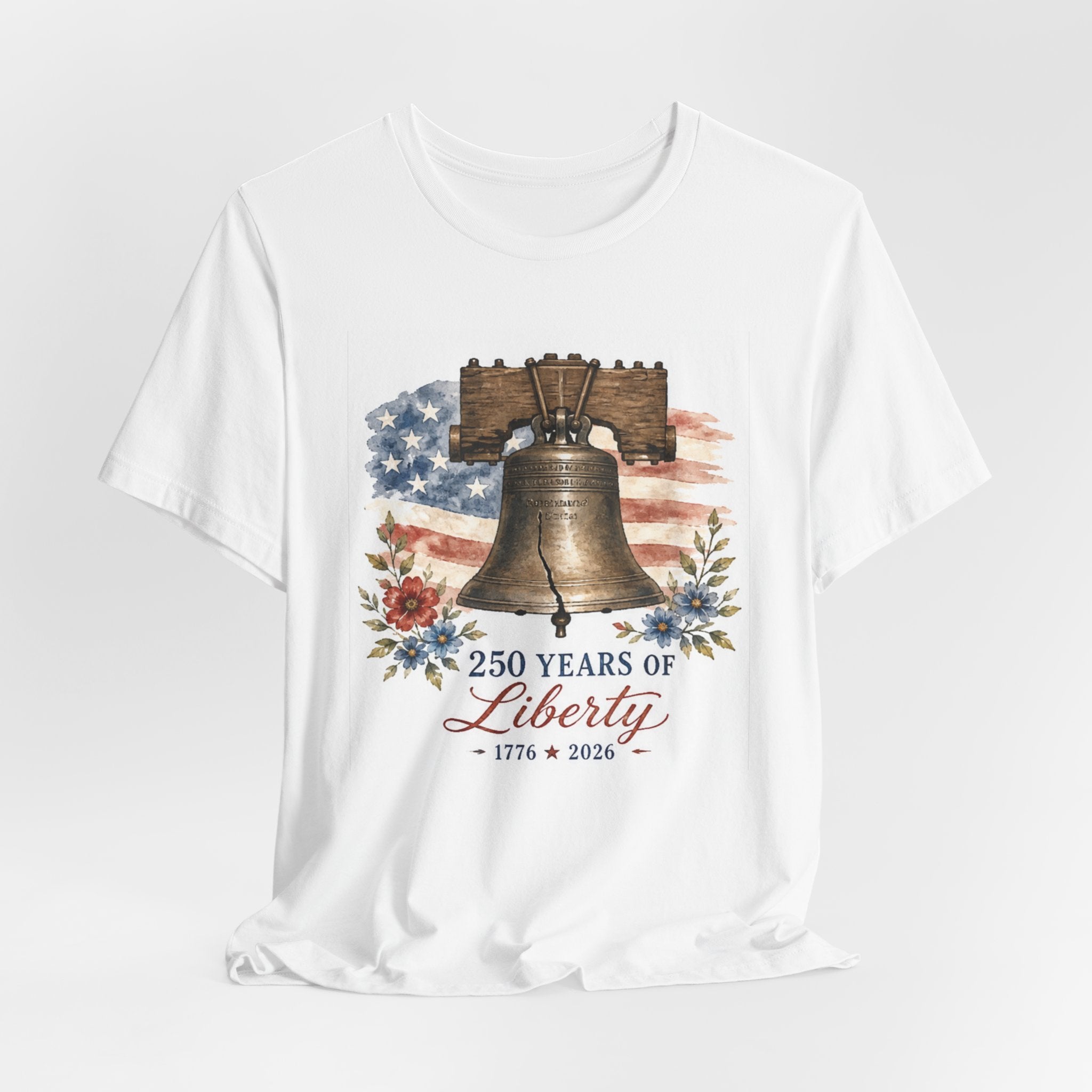 Liberty Bell graphic with American flag and "250 Years of Liberty 1776-2026".