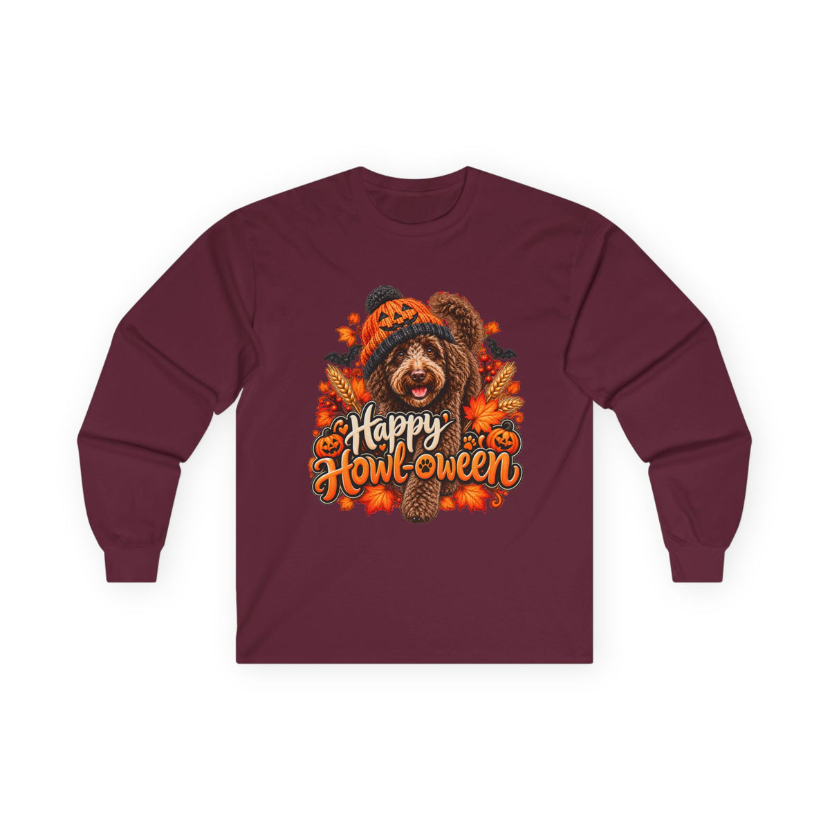 Halloween Dog Long Sleeve Shirt, Happy Howl-oween Doodle, Vet Rescue Gift