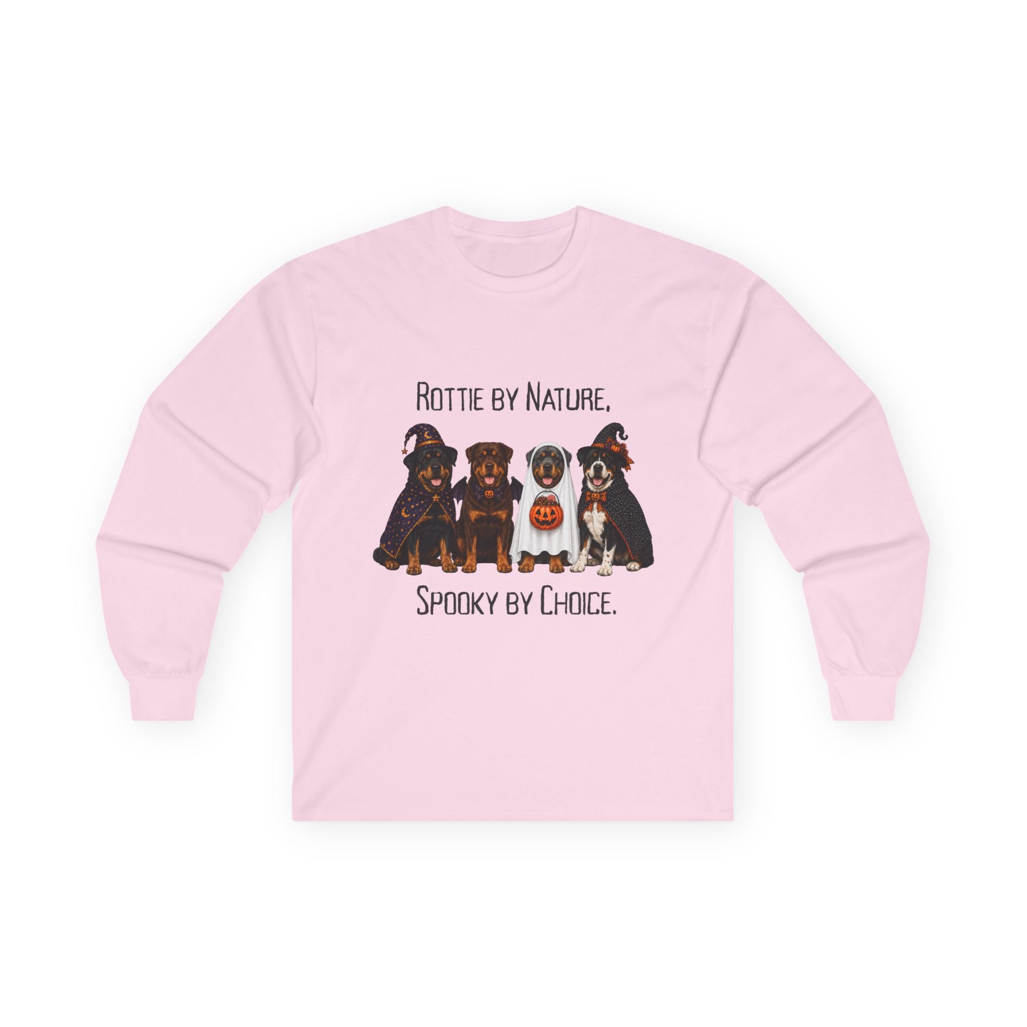 Rottweiler Halloween Shirt, Rottie Spooky Dog Long Sleeve, Rescue Owner Fall Graphic