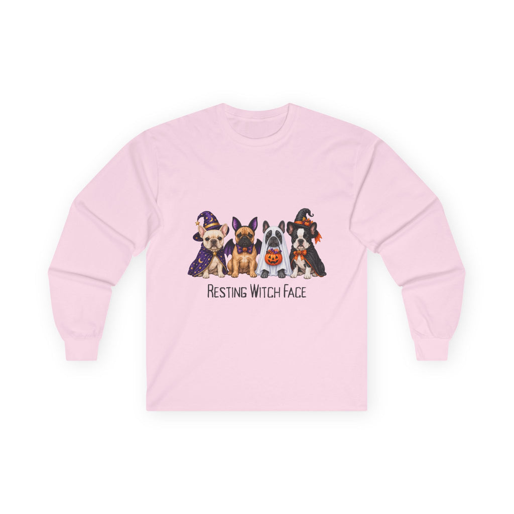 French Bulldog Halloween Long Sleeve Shirt, Resting Witch Face Dog Lover Fall Gift