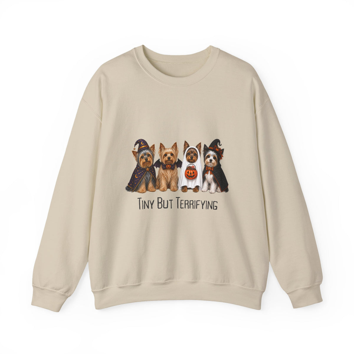 Yorkie Halloween Sweatshirt, Tiny But Terrifying Yorkshire Terrier Fall Dog Lover Gift
