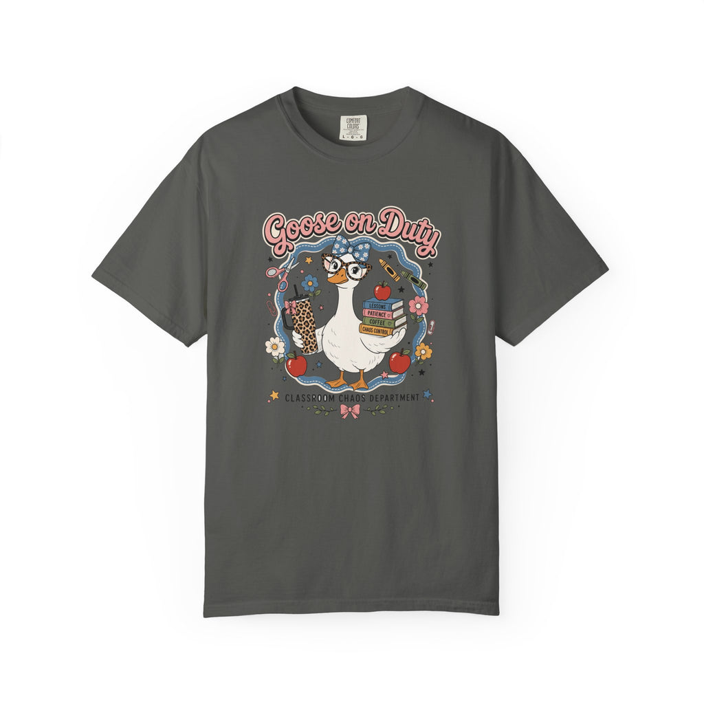 Goose on Duty Funny Teacher Shirt | Classroom Chaos Goose Graphic Tee