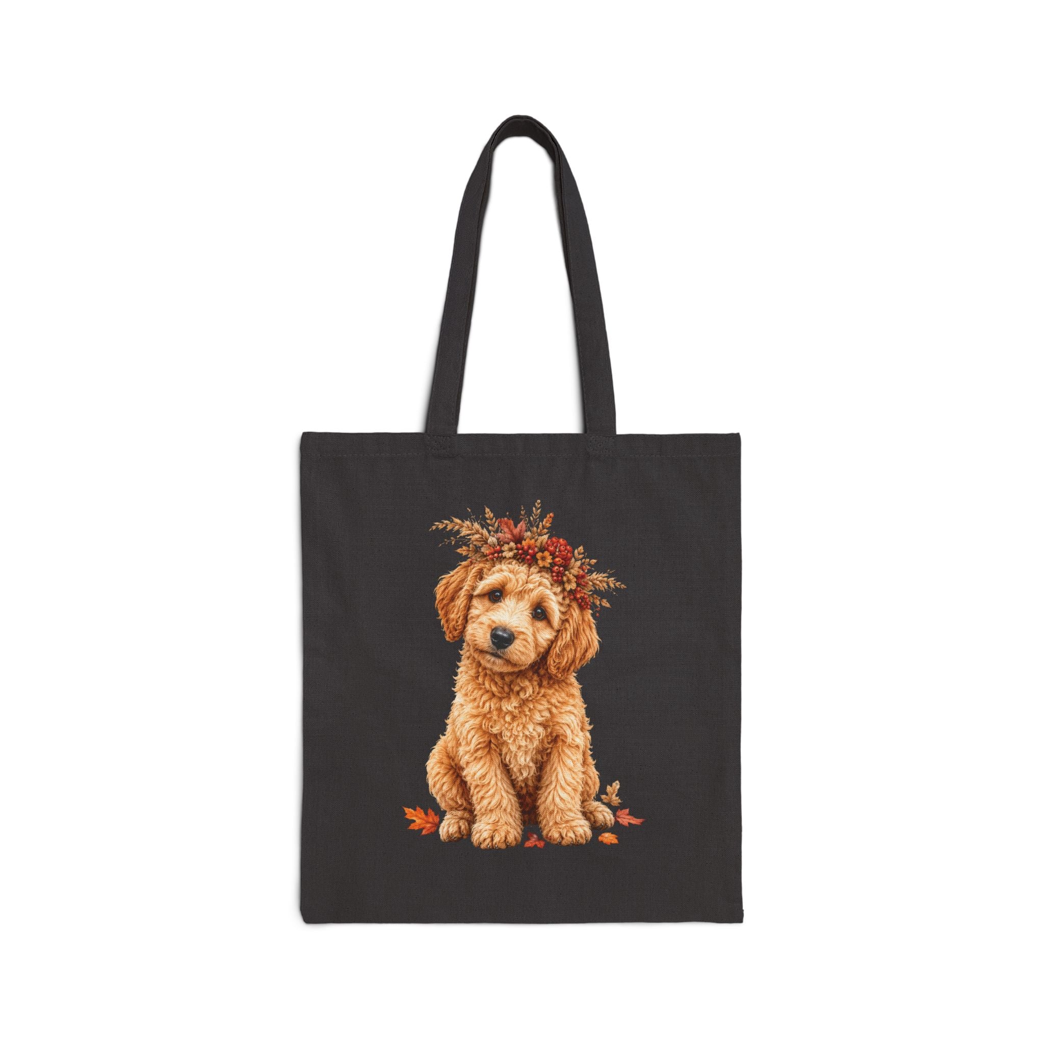 Fall Doodle Tote Bag | Goldendoodle & Labradoodle Autumn Dog Lover Cotton Canvas Tote Bag