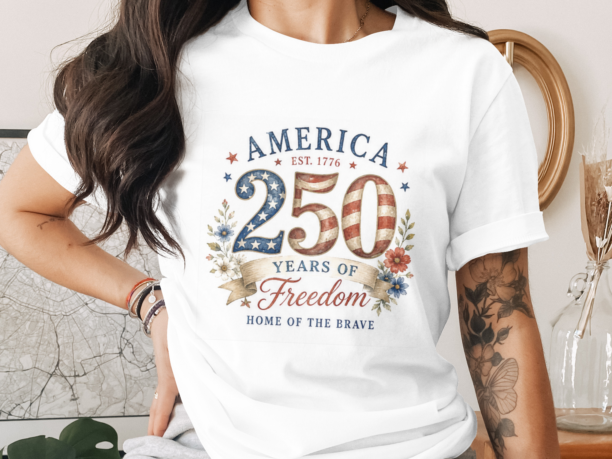 America 250: Years of Freedom T-Shirt - 4th of July Vintage Tee