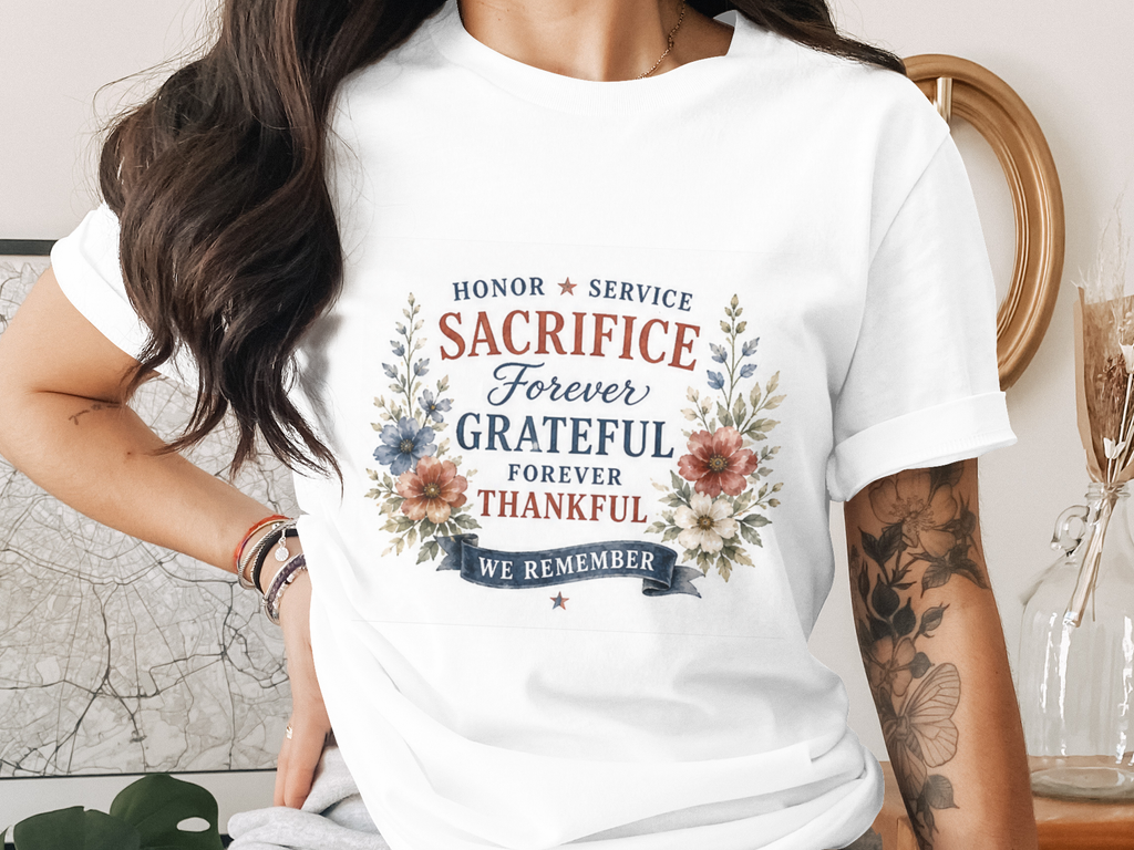 Forever Grateful Remembrance T-Shirt - 4th of July Vintage Tee