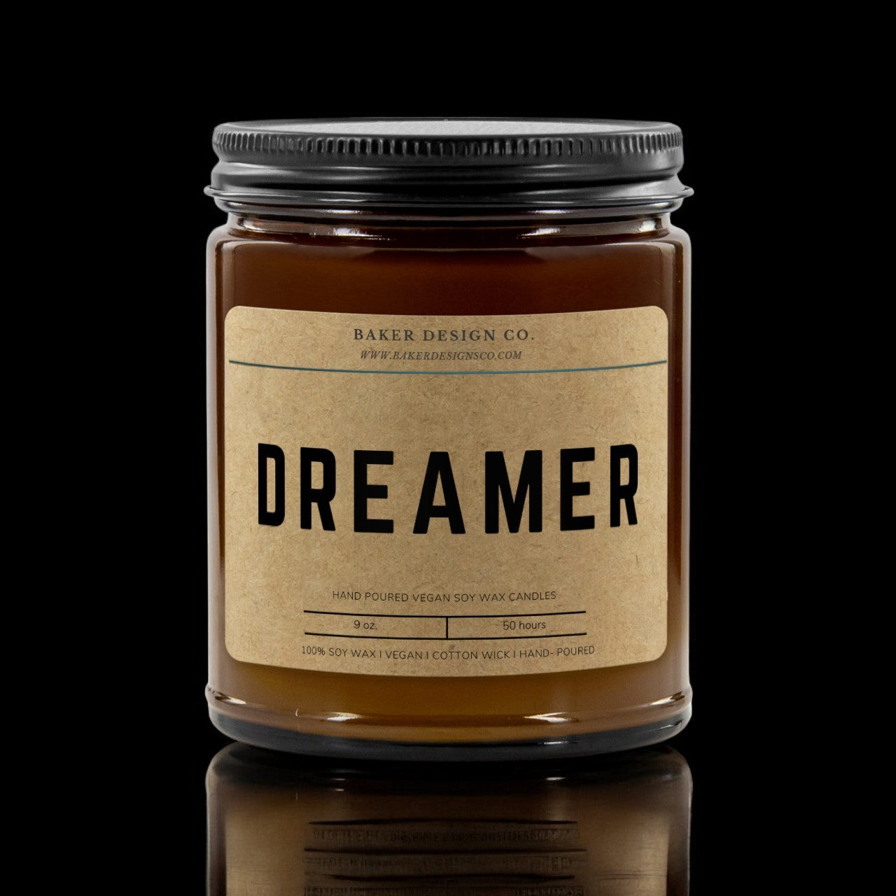 DREAMER Candle - Minimalist Amber glass candle - Danielle and Jason Baker LLC - Danielle Baker's Boutique
