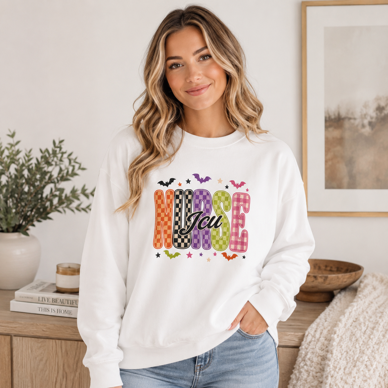 ICU Nurse Halloween Sweatshirt, Retro Spooky Emergency Department Nurse Crewneck