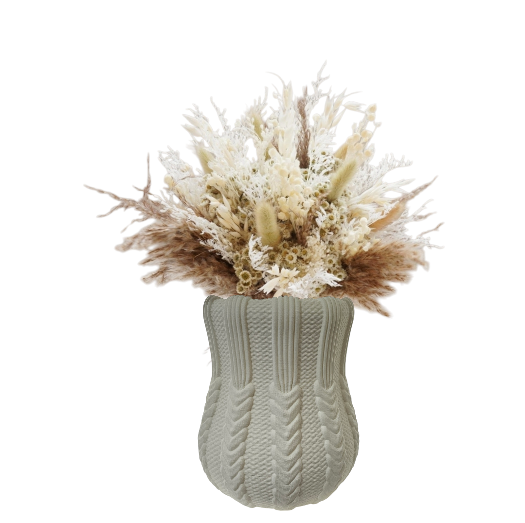 Cozy Knit Sweater - Unique Decorative Vase for Home Decor - 3D Print Centerpiece- Used for Faux, Dried and Preserved Flowers & Plants - Danielle and Jason Baker LLC - Danielle Baker's Boutique