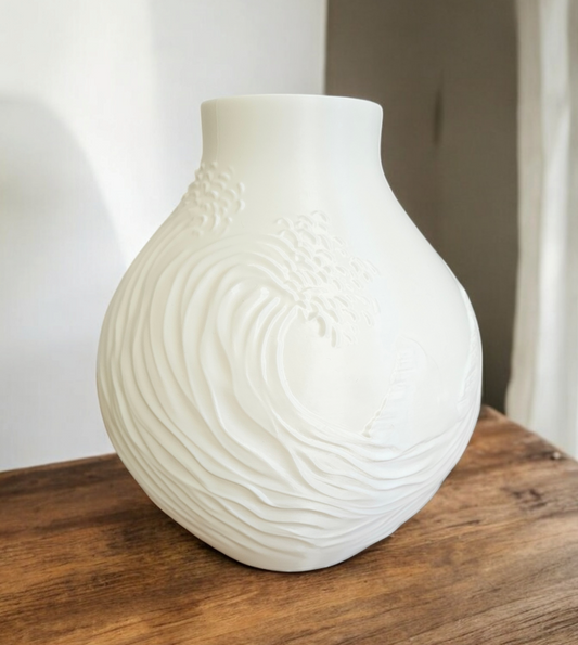 Tidal Elegance - Unique Decorative Vase for Home Decor - 3D Print Centerpiece- Used for Faux, Dried and Preserved Flowers & Plants - Danielle and Jason Baker LLC - Danielle Baker's Boutique
